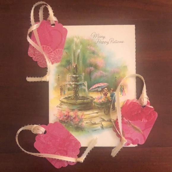 Birthday 🥳 Card (Vintage Card) with three new Gift 🎁 Tags - Picture 6 of 15